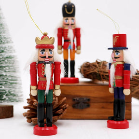 Ornements Casse-Noisette en Bois - Ensemble de 6 Décorations Festives