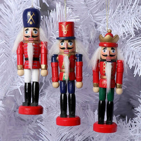 Ornements Casse-Noisette en Bois - Ensemble de 6 Décorations Festives