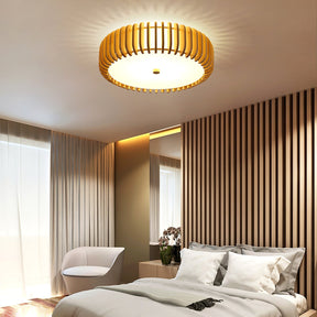 Lampe de Plafond en Bois - Élégance Naturelle et Lumière Chaude