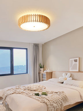 Lampe de Plafond en Bois - Élégance Naturelle et Lumière Chaude