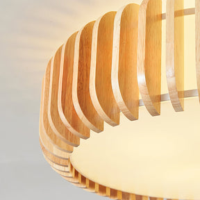 Lampe de Plafond en Bois - Élégance Naturelle et Lumière Chaude