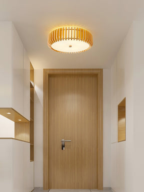 Lampe de Plafond en Bois - Élégance Naturelle et Lumière Chaude