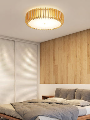 Lampe de Plafond en Bois - Élégance Naturelle et Lumière Chaude