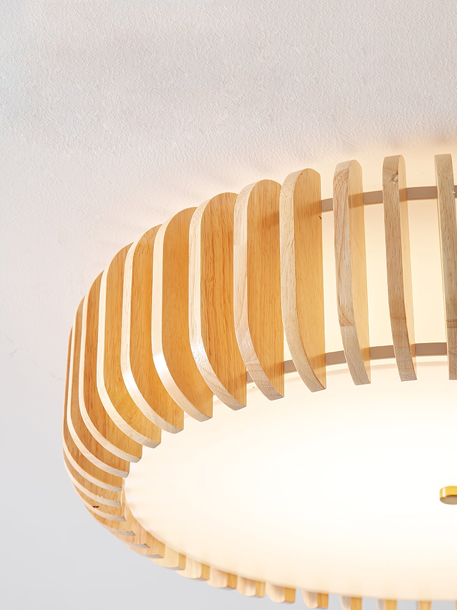 Lampe de Plafond en Bois - Élégance Naturelle et Lumière Chaude