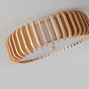Lampe de Plafond en Bois - Élégance Naturelle et Lumière Chaude