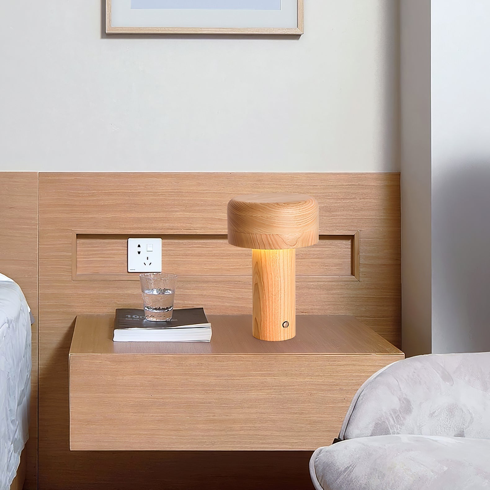 Lampe de Table Élégante en Bois - Design Dimmable et Lumière Chaleureuse