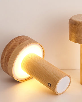 Lampe de Table Élégante en Bois - Design Dimmable et Lumière Chaleureuse