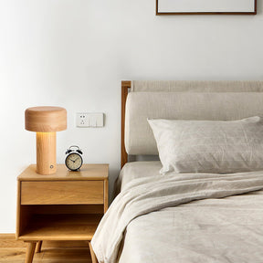 Lampe de Table Élégante en Bois - Design Dimmable et Lumière Chaleureuse