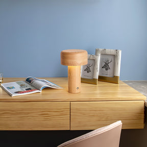 Lampe de Table Élégante en Bois - Design Dimmable et Lumière Chaleureuse