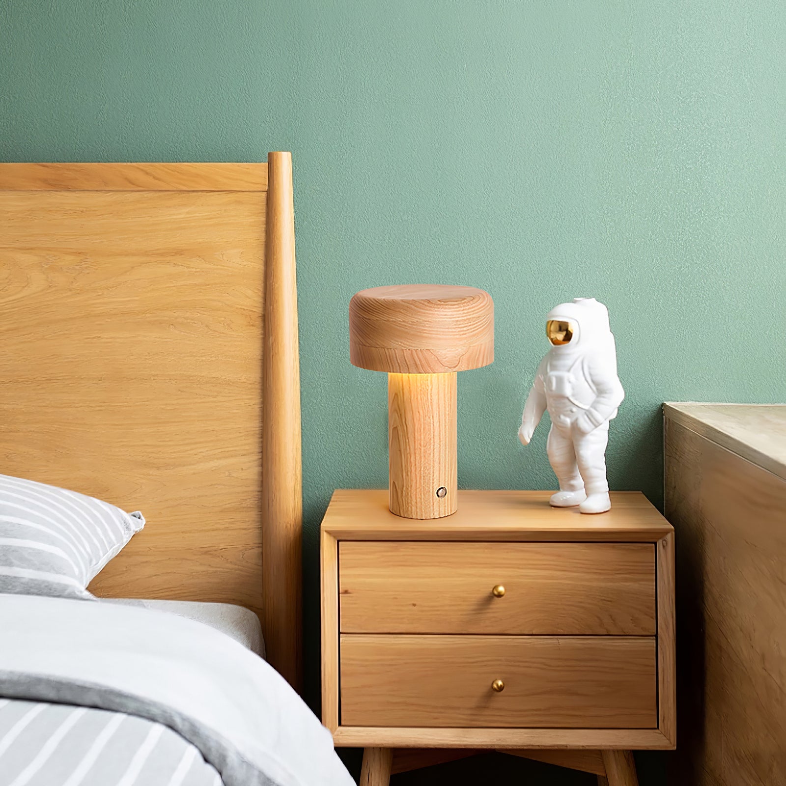 Lampe de Table Élégante en Bois - Design Dimmable et Lumière Chaleureuse