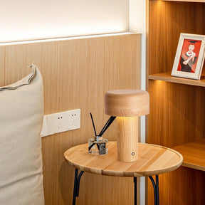 Lampe de Table Élégante en Bois - Design Dimmable et Lumière Chaleureuse