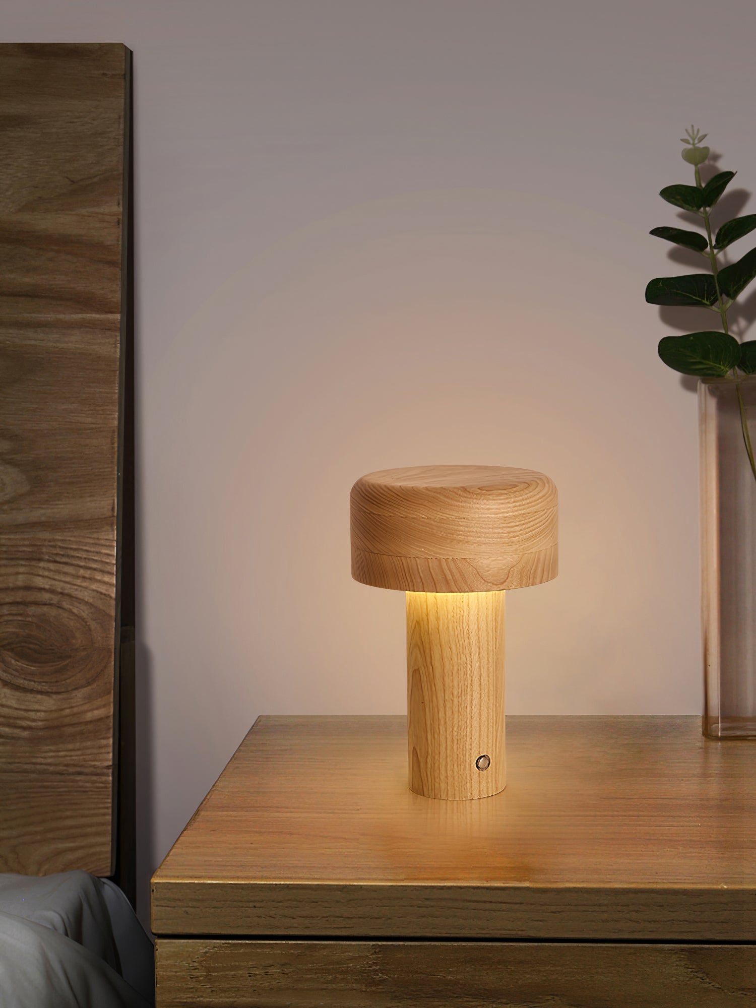 Lampe de Table Élégante en Bois - Design Dimmable et Lumière Chaleureuse