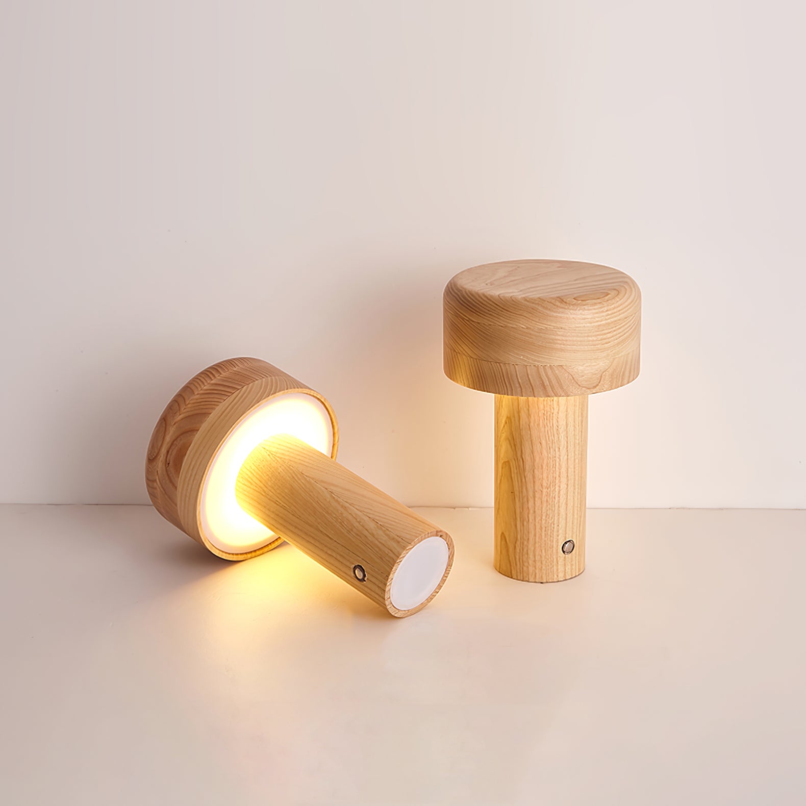 Lampe de Table Élégante en Bois - Design Dimmable et Lumière Chaleureuse