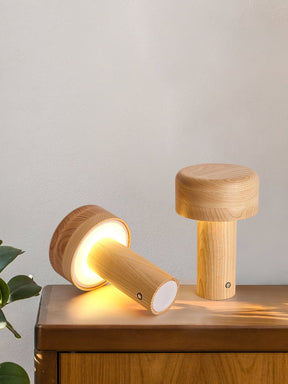 Lampe de Table Élégante en Bois - Design Dimmable et Lumière Chaleureuse