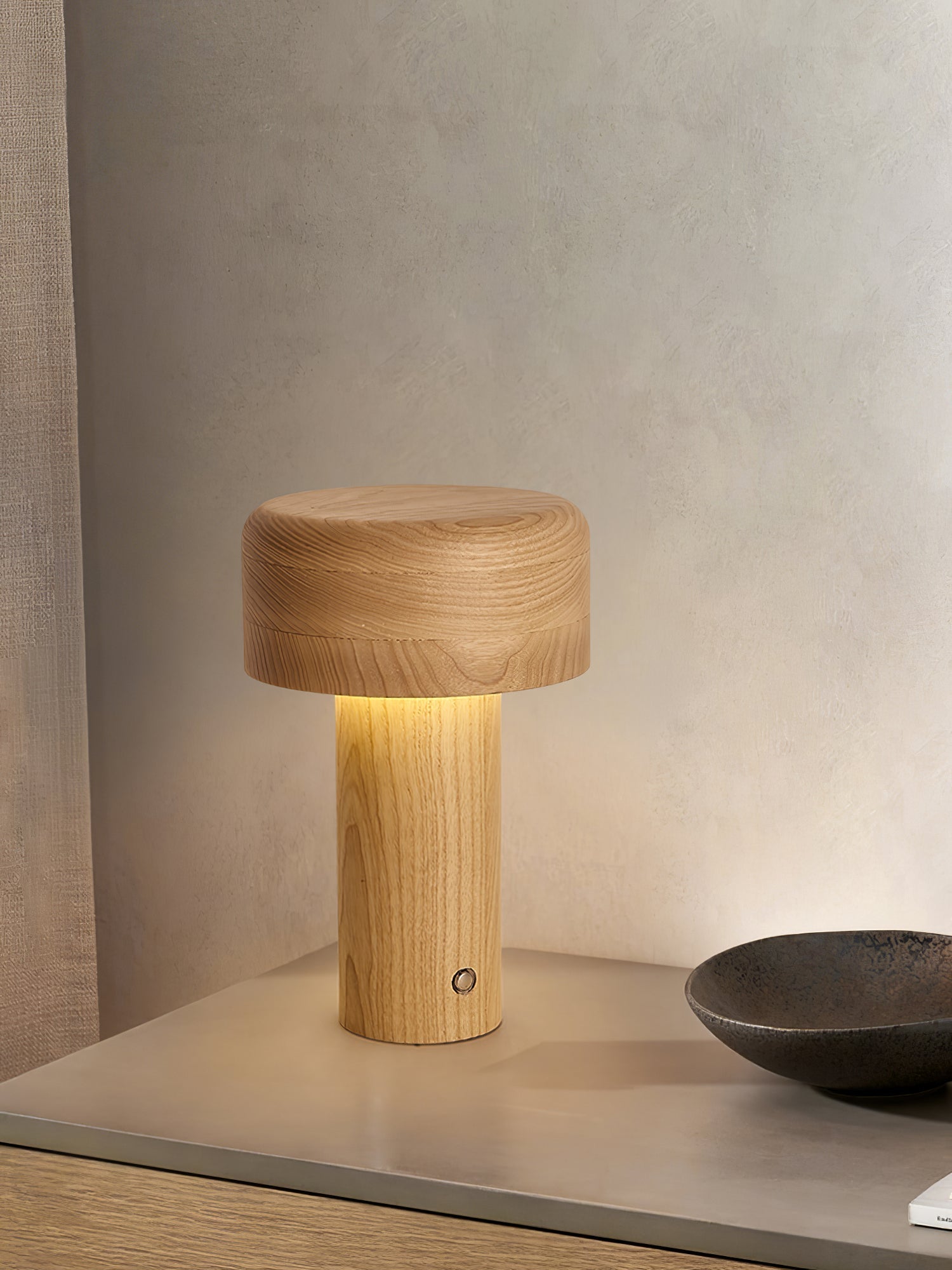 Lampe de Table Élégante en Bois - Design Dimmable et Lumière Chaleureuse