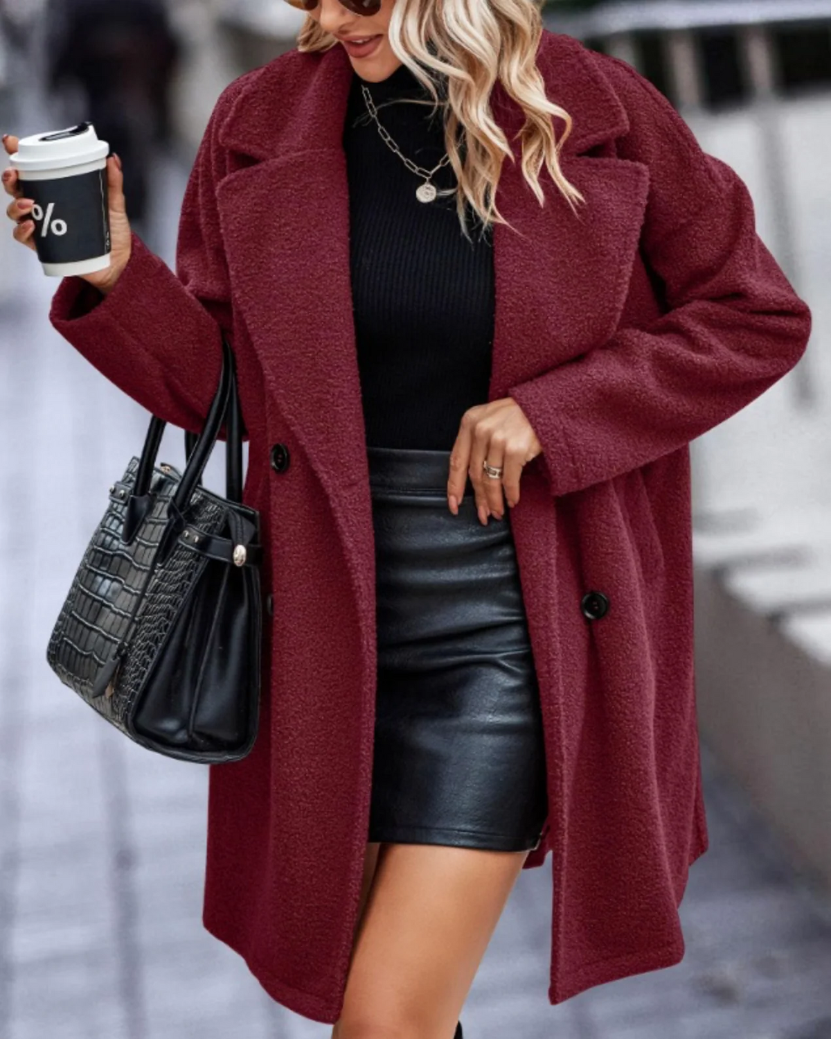 Manteau Long en Laine pour Femme - Élégant et Confortable pour l'Hiver