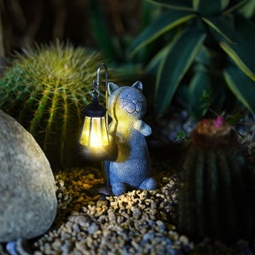 Lampe Solaire Chat Doré - Éclairez Votre Jardin avec Magie