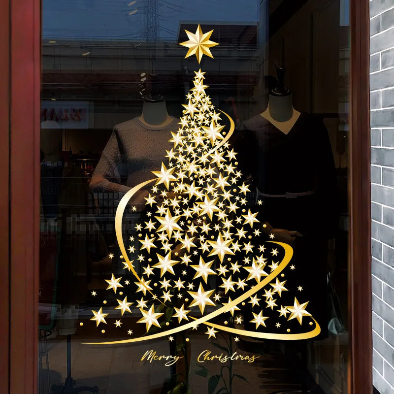 Autocollants de Fenêtre de Noël - Décoration Festive Facile à Appliquer