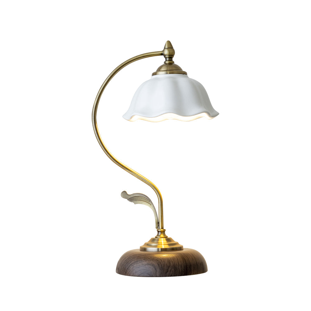 Lampe de Bureau en Céramique et Bois - Élégance et Lumière Ciblée pour Votre Espace