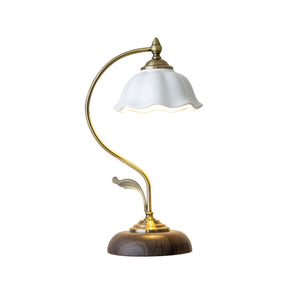 Lampe de Bureau en Céramique et Bois - Élégance et Lumière Ciblée pour Votre Espace