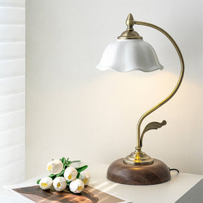 Lampe de Bureau en Céramique et Bois - Élégance et Lumière Ciblée pour Votre Espace