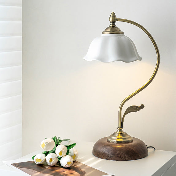 Lampe de Bureau en Céramique et Bois - Élégance et Lumière Ciblée pour Votre Espace