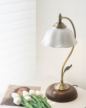Lampe de Bureau en Céramique et Bois - Élégance et Lumière Ciblée pour Votre Espace