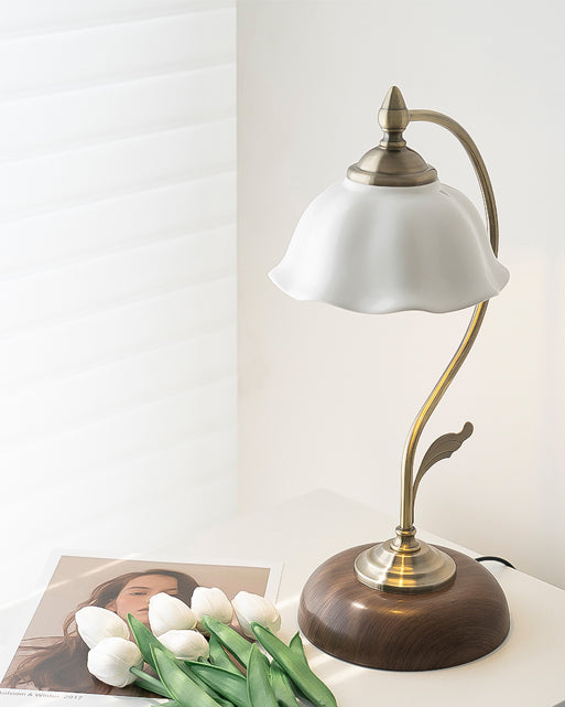 Lampe de Bureau en Céramique et Bois - Élégance et Lumière Ciblée pour Votre Espace