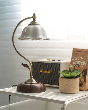 Lampe de Bureau en Céramique et Bois - Élégance et Lumière Ciblée pour Votre Espace
