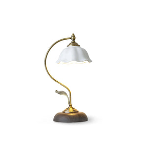 Lampe de Bureau en Céramique et Bois - Élégance et Lumière Ciblée pour Votre Espace