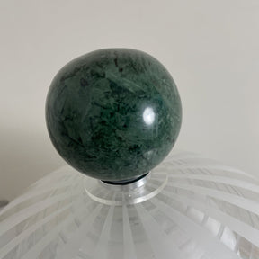 Lampe de Table Élégante en Verre - Base en Marbre Vert et Design Raffiné
