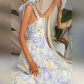 Robe Midi Florale Élégante - Confort et Style pour Invités de Mariage
