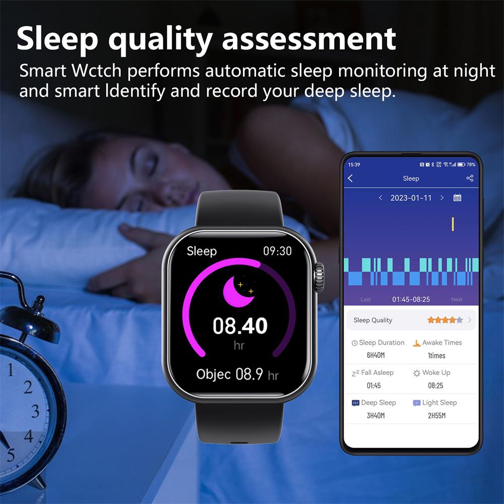 Montre Intelligente de Santé - Surveillance Glycémie, Tension et Sommeil