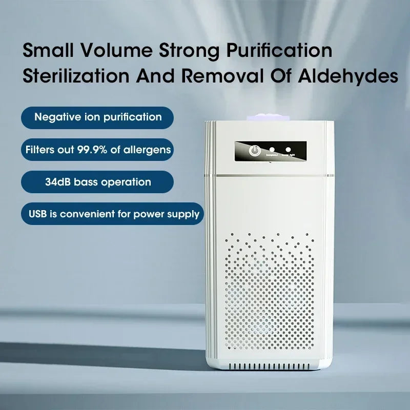 Purificateur d'Air HEPA Compact - Élimine Fumée et Allergènes Efficacement