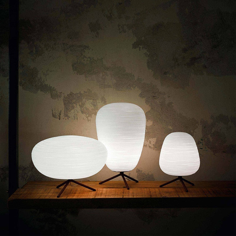 Lampe de Table en Verre Soufflé - Éclairage Apaisant Inspiré du Japon