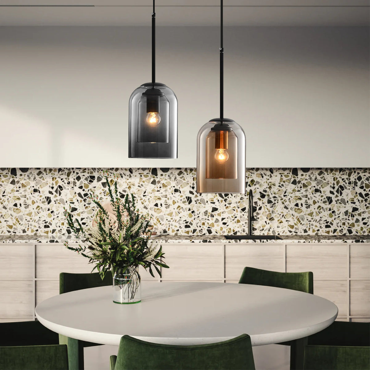 Lampe Suspendue en Verre Minimaliste - Design Élégant et Ambiance Cosy