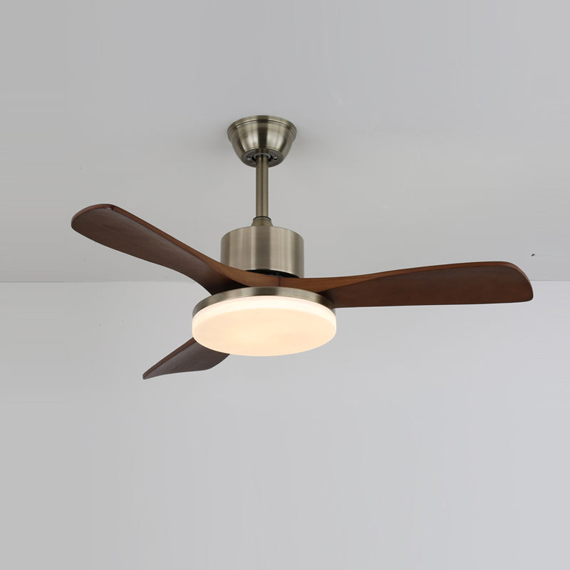 Ventilateur de Plafond en Bois - Élégance Naturelle et Éclairage Doux