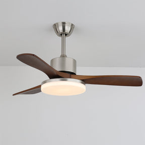 Ventilateur de Plafond en Bois - Élégance Naturelle et Éclairage Doux