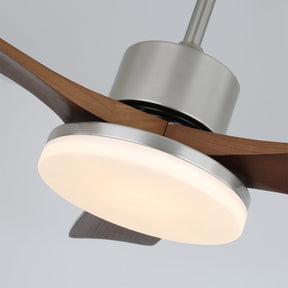 Ventilateur de Plafond en Bois - Élégance Naturelle et Éclairage Doux