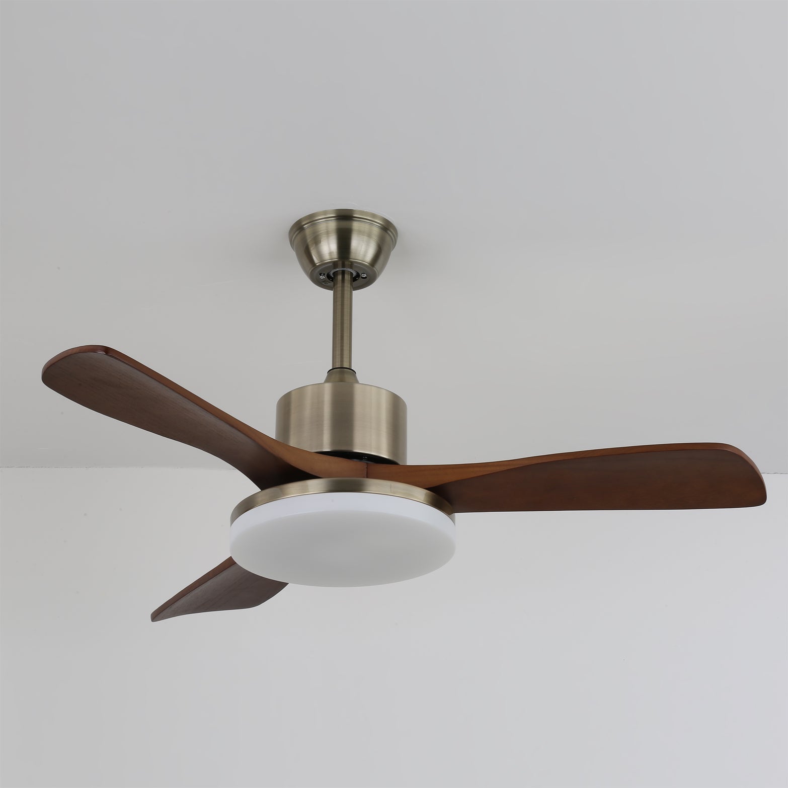 Ventilateur de Plafond en Bois - Élégance Naturelle et Éclairage Doux