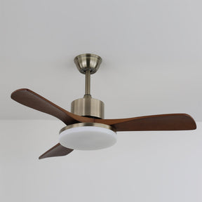 Ventilateur de Plafond en Bois - Élégance Naturelle et Éclairage Doux