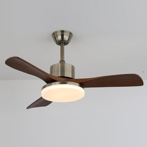 Ventilateur de Plafond en Bois - Élégance Naturelle et Éclairage Doux