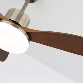 Ventilateur de Plafond en Bois - Élégance Naturelle et Éclairage Doux