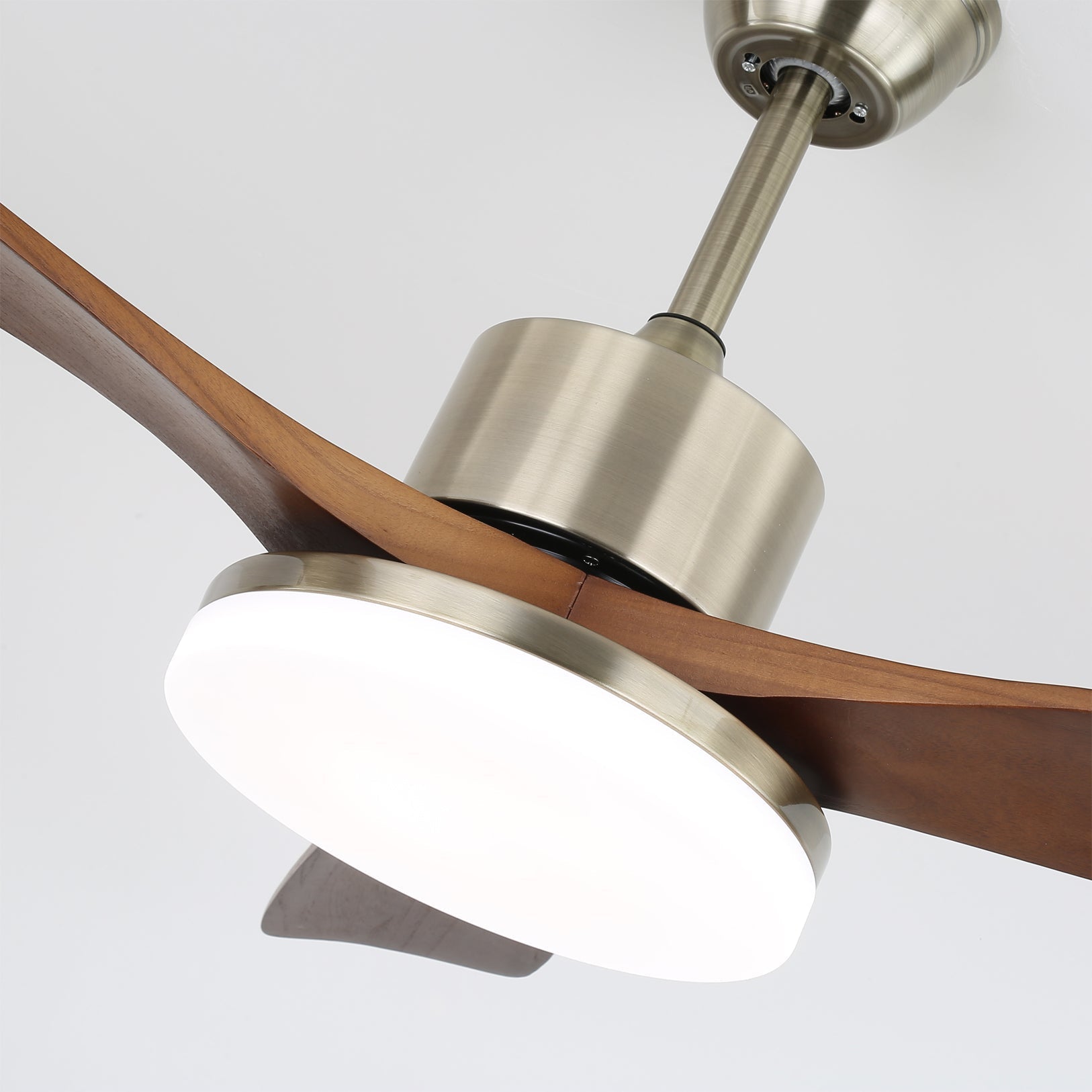Ventilateur de Plafond en Bois - Élégance Naturelle et Éclairage Doux