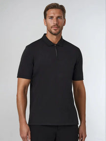 Polo Noir pour Homme Moderne - Style Élégant et Confortable