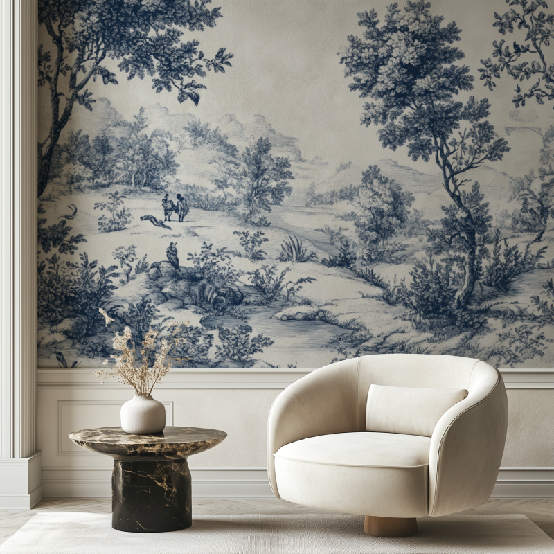 Vintage Jouy Wallpaper