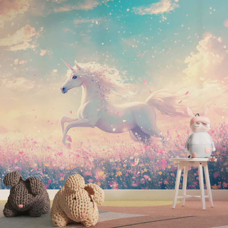 Papier Peint Licorne Danseuse en Fleur