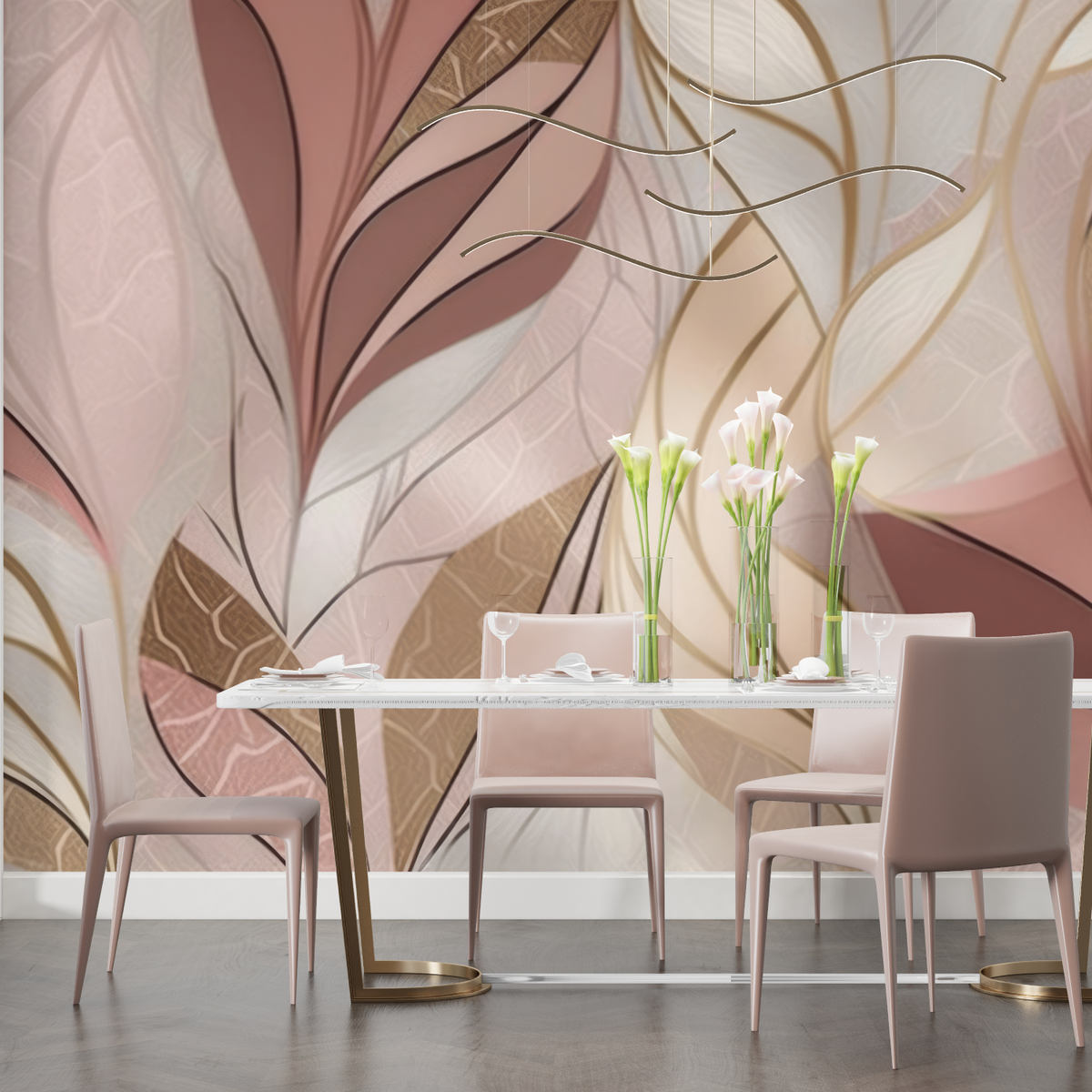 Powder Pink And Gold Wallpaper