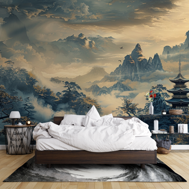Panoramic Japanese Landscape Wallpaper