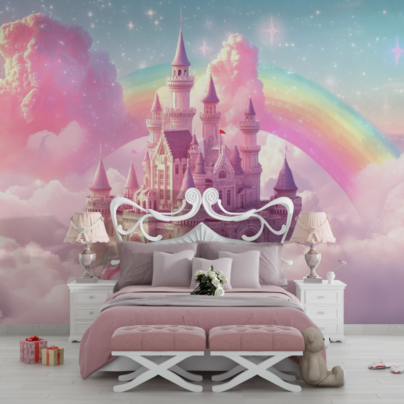 Papier Peint Princesse Château Dans les Nuages